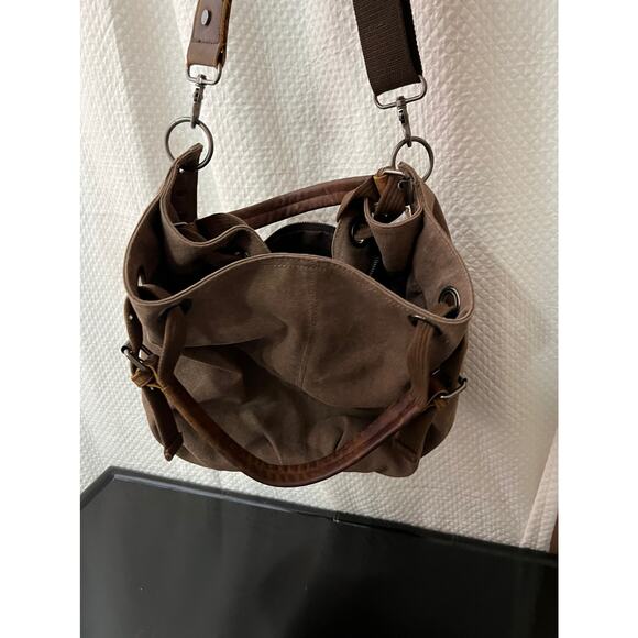 Wonder Youth Oversized brown Canvas Women’s Shoulder Bag - Picture 14 of 15